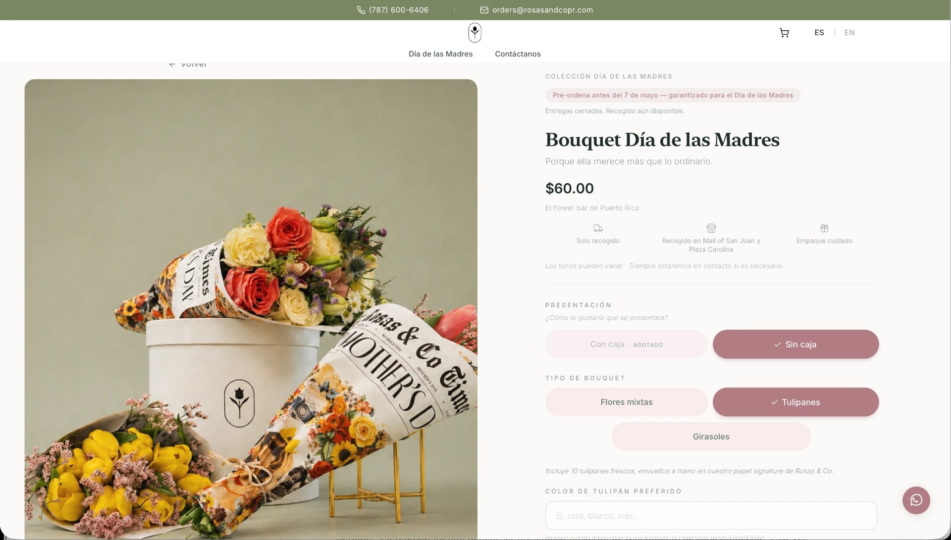 Rosas & Co. website homepage — hover